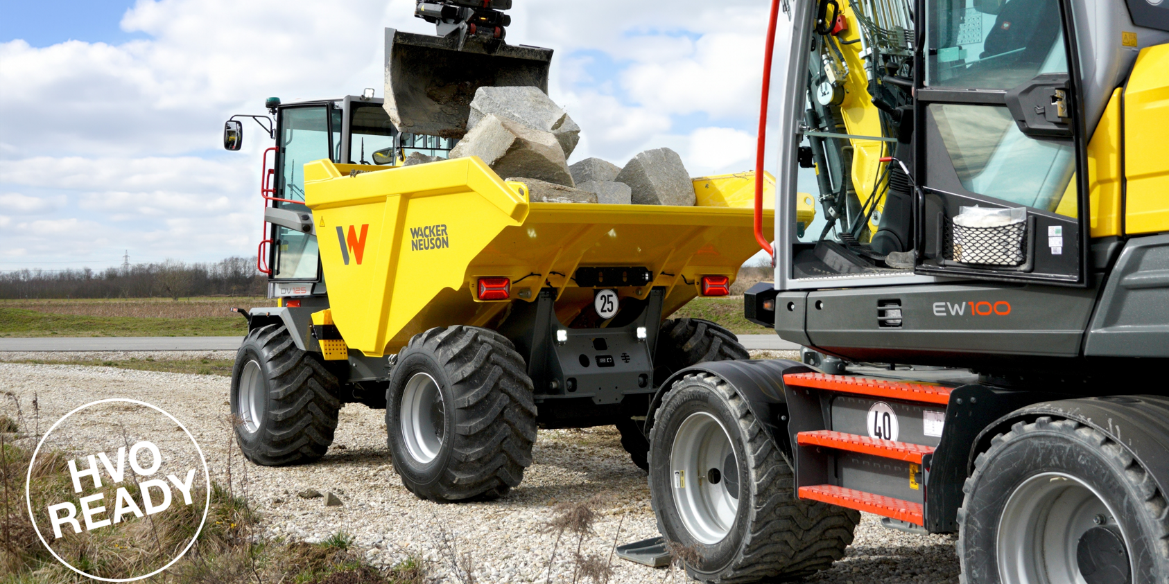 Współpraca koparki i wywrotki Wacker Neuson