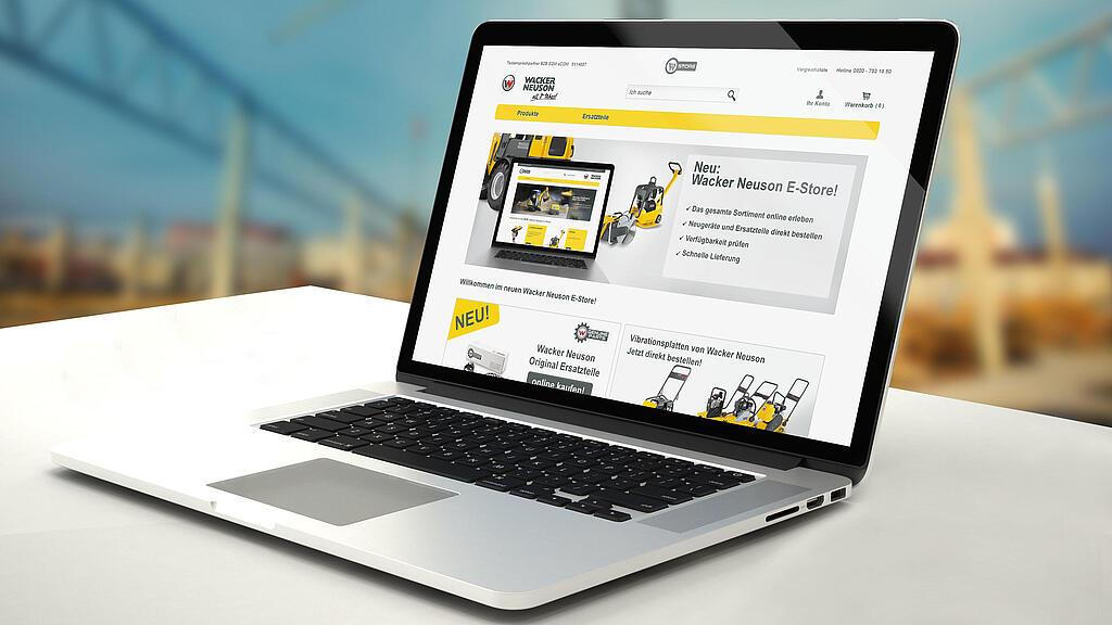 laptop z wacker neuson estore na ekranie